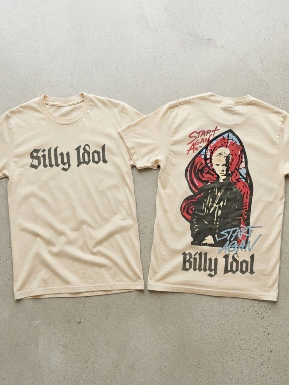Billy Idol Las Vegas 2026 Tour Cream T-Shirt S-4XL